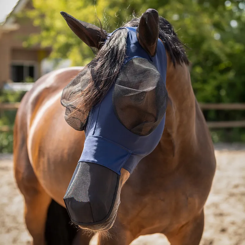 QHP Super Bug Fly Mask with Nose Protection - Navy