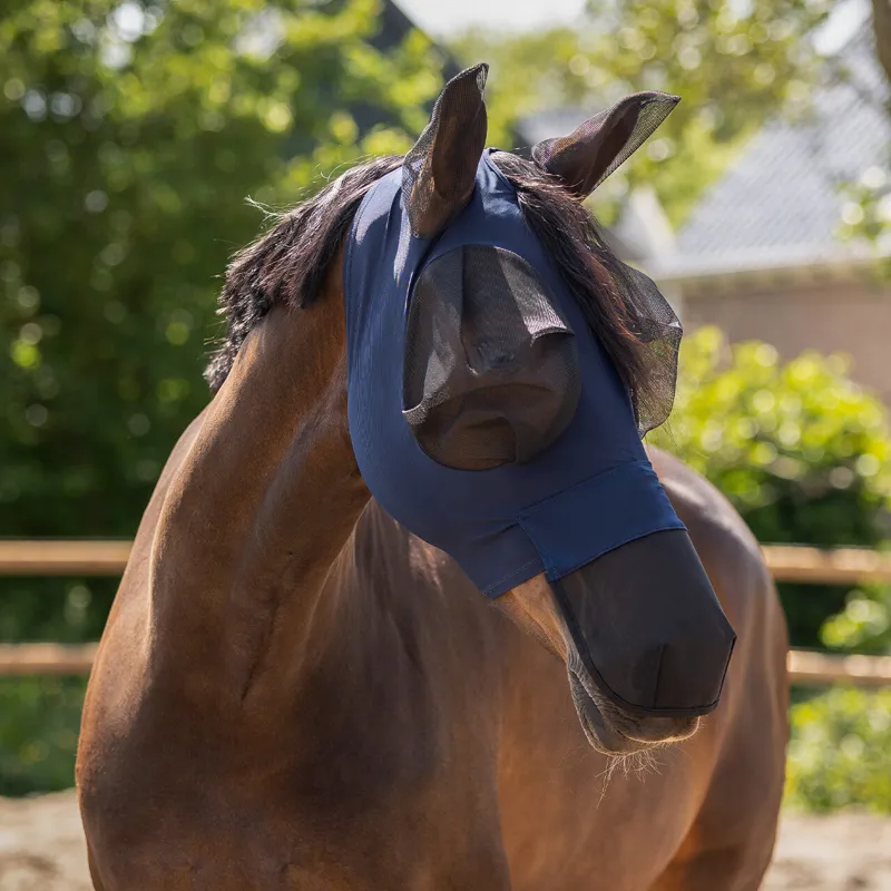 QHP Super Bug Fly Mask with Nose Protection - Navy-1
