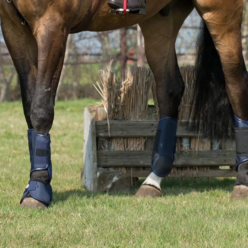 QHP Technical Eventing Tendon Boots - Navy-1