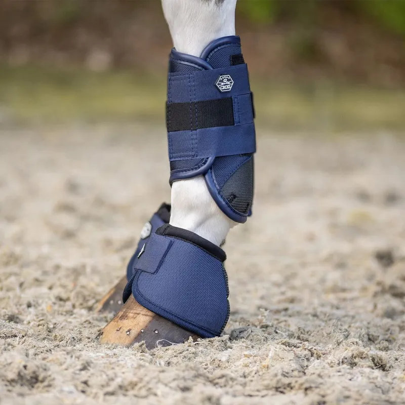 QHP Technical Eventing Fetlock Boots - Blue-2