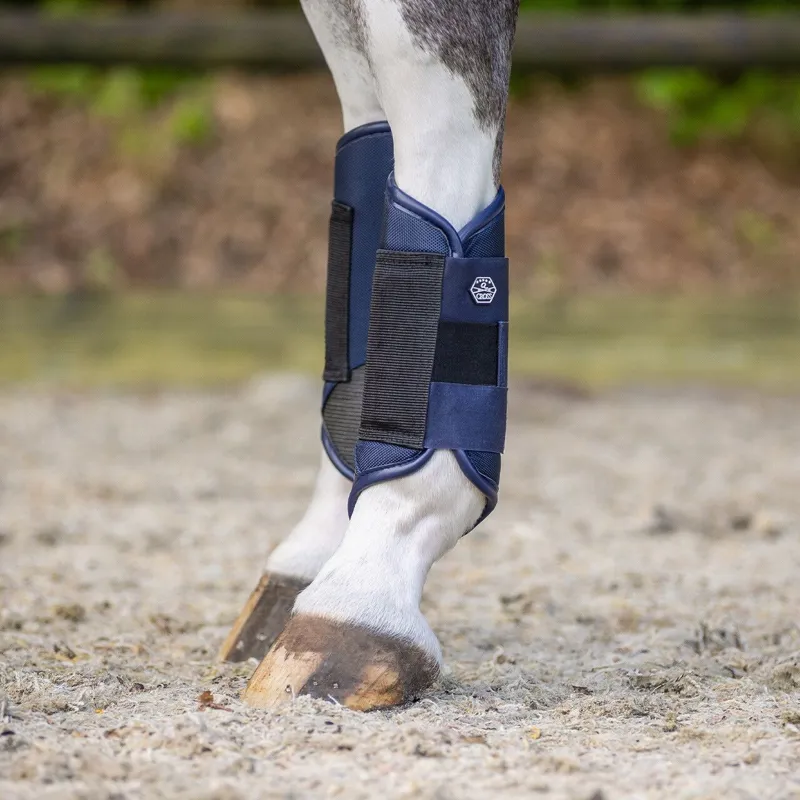 QHP Technical Eventing Tendon Boots - Navy-1