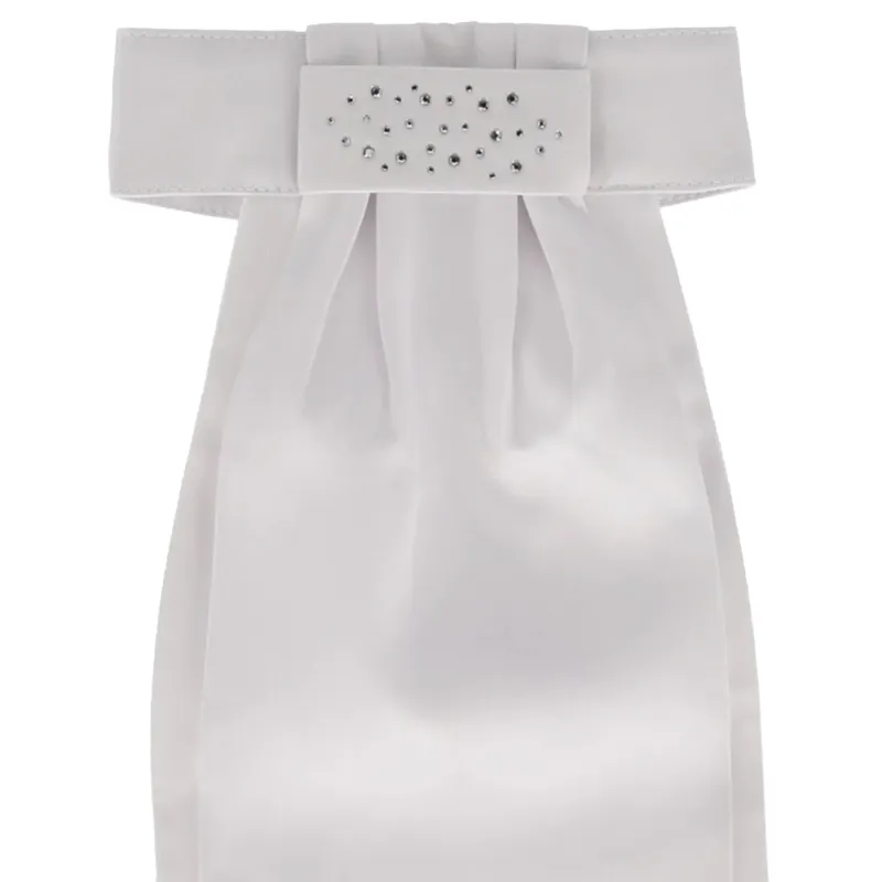 QHP Zizah Stock Tie - White/Silver-1