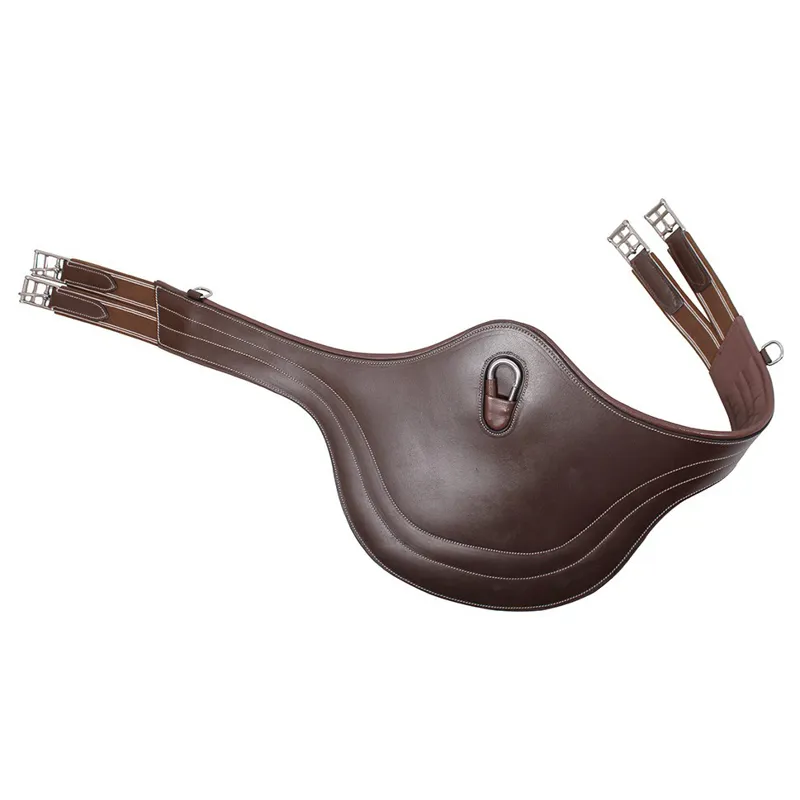 QHP Luxury Stitching Stud Girth - Dark Brown