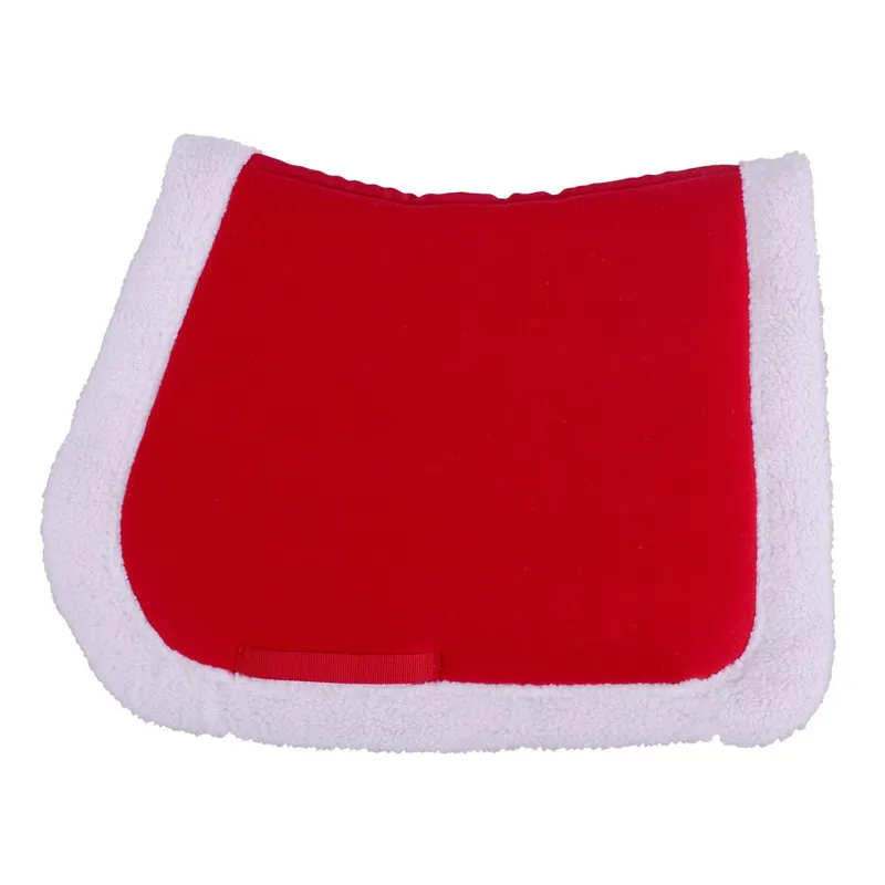 QHP Christmas Saddlecloth - Red/White