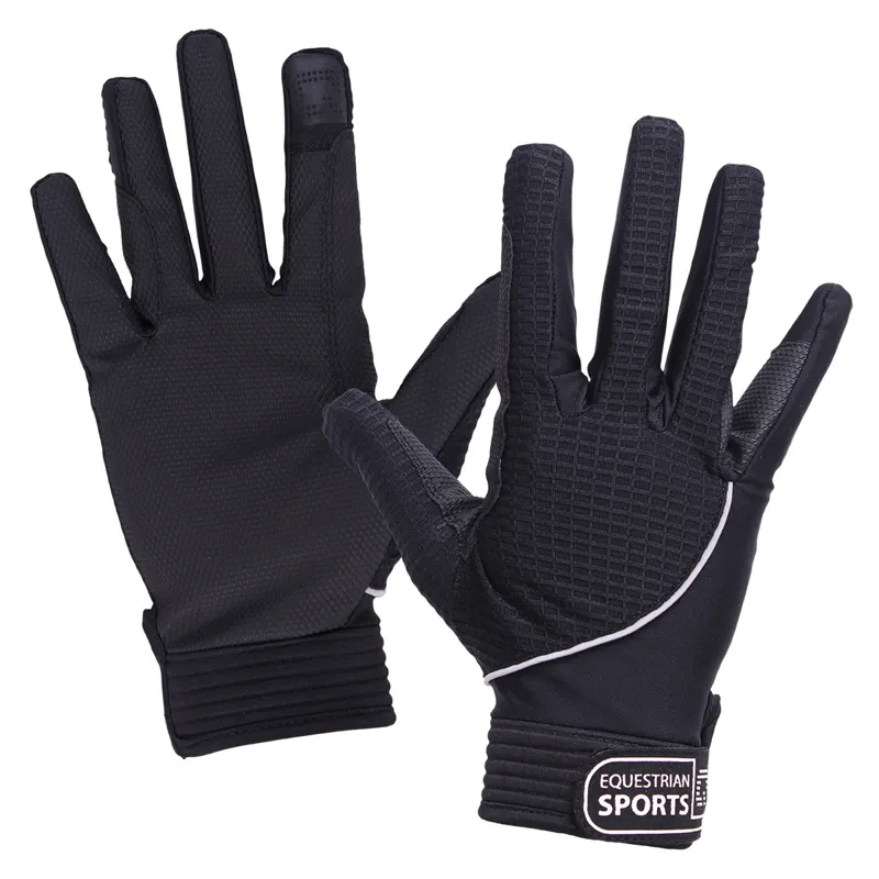 QHP Airflow Adults Riding Gloves - Black