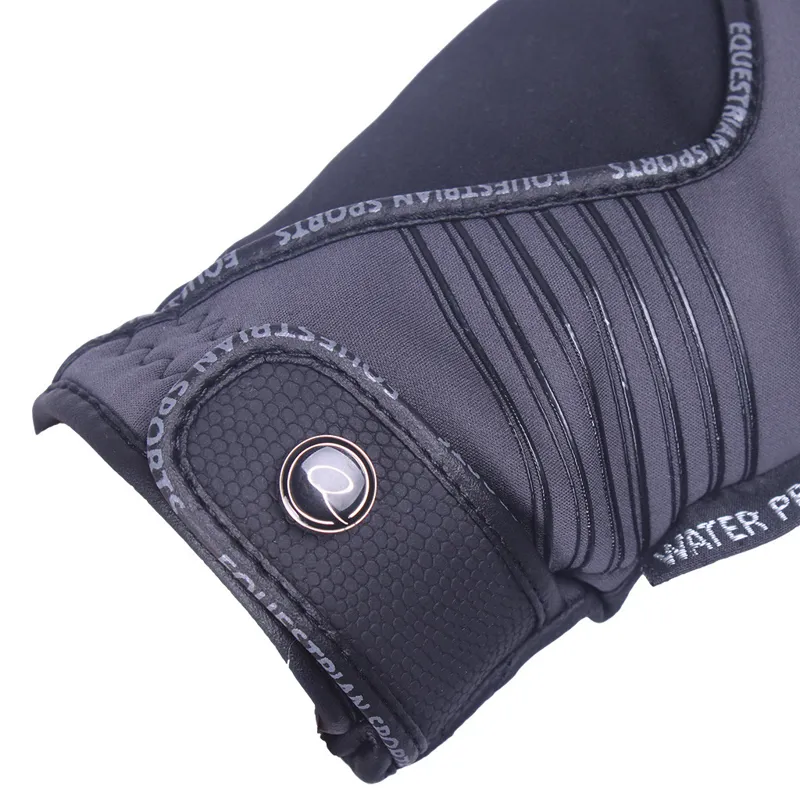 QHP Tromso Waterproof Riding Gloves - Black/Grey-1