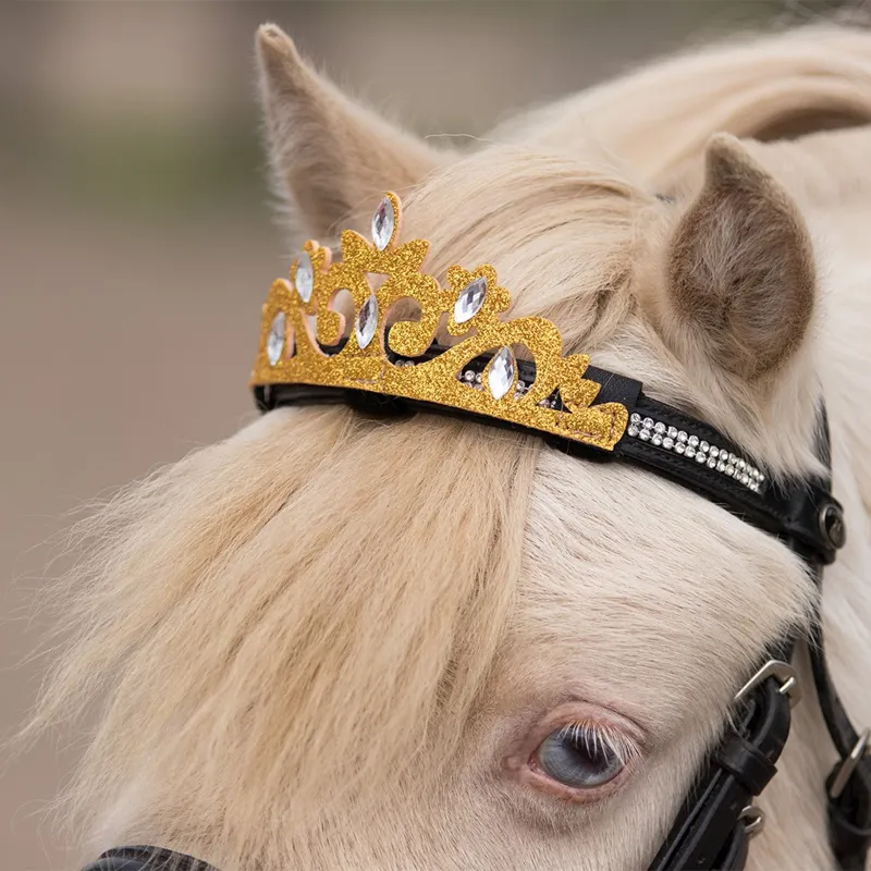 QHP Horse Crown for Bridle - Gold-1