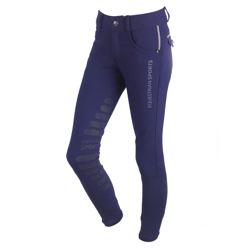 QHP Thirza Knee Grip Junior Breeches - Blue/14yrs