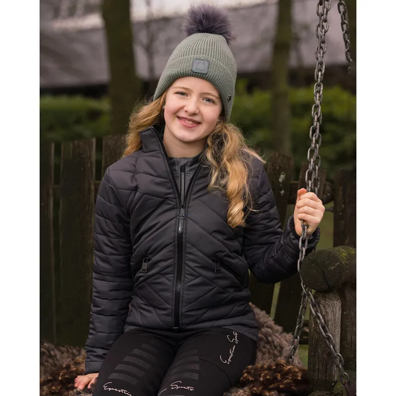 QHP Arline Quilted Junior Jacket - Anthracite-4