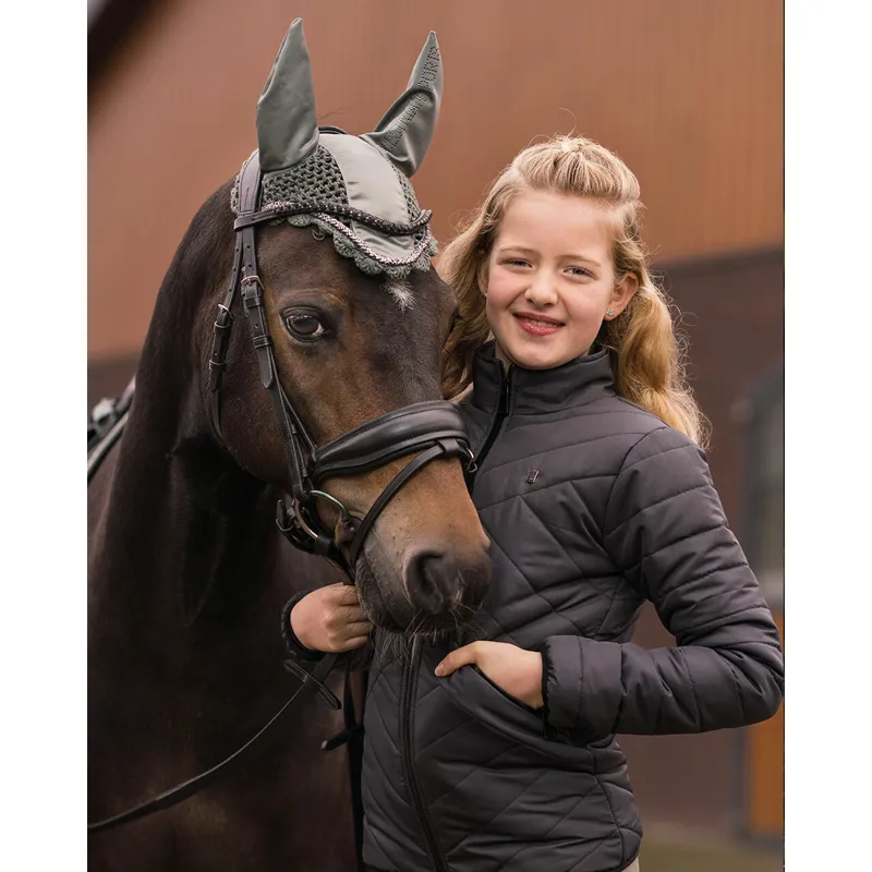 QHP Arline Quilted Junior Jacket - Anthracite-5