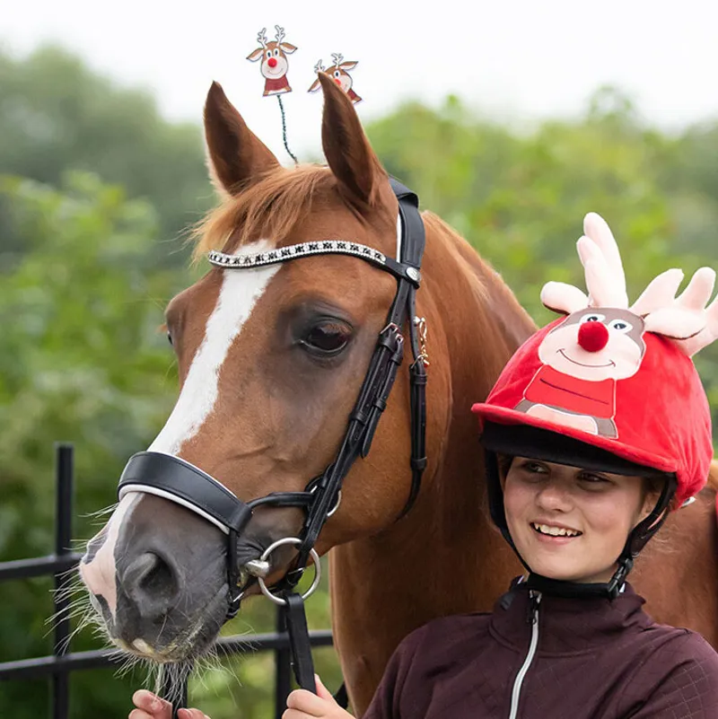 QHP Christmas Bridle Attachments - Rudolph-1