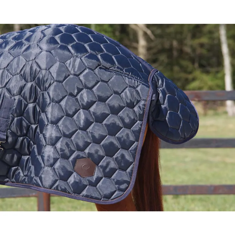 QHP Classy Quilt 100g Stable Rug - Navy-4