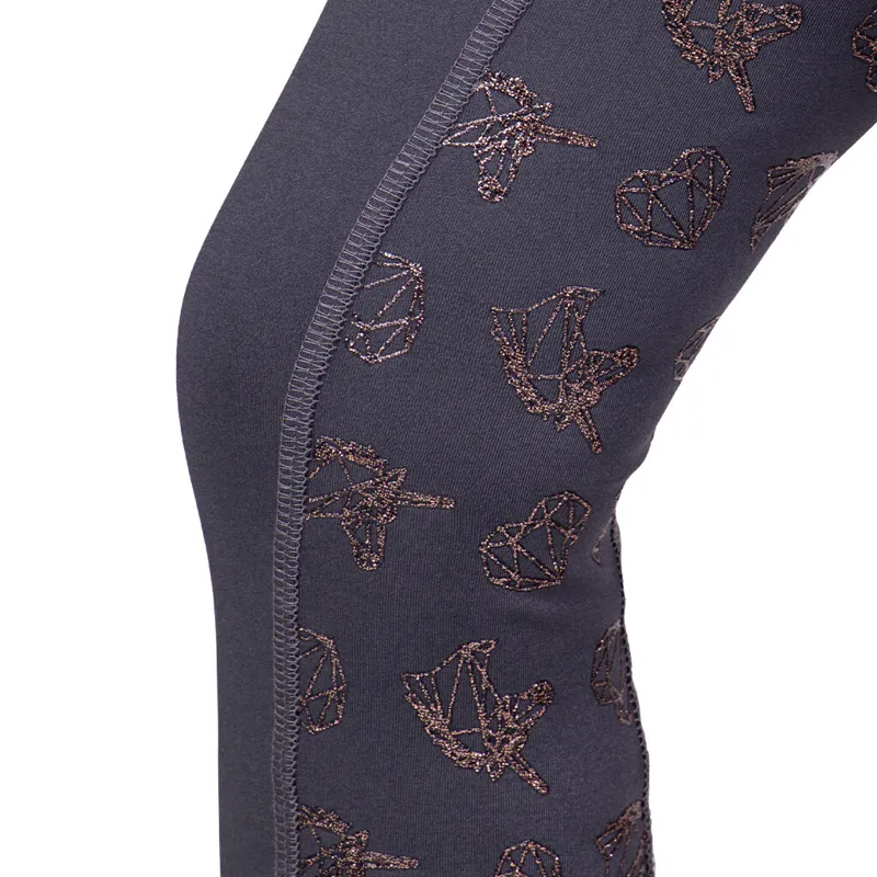 QHP Didy Full Grip Junior Riding Tights - Grey-4