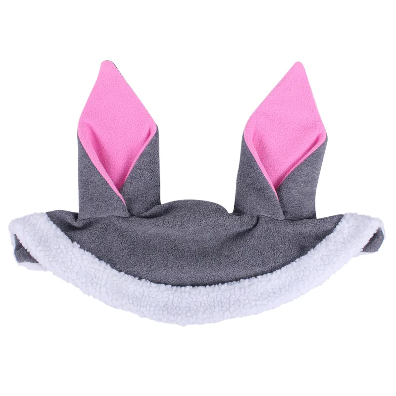 QHP Easter Bunny Novelty Horse Ear Hat - Grey-1