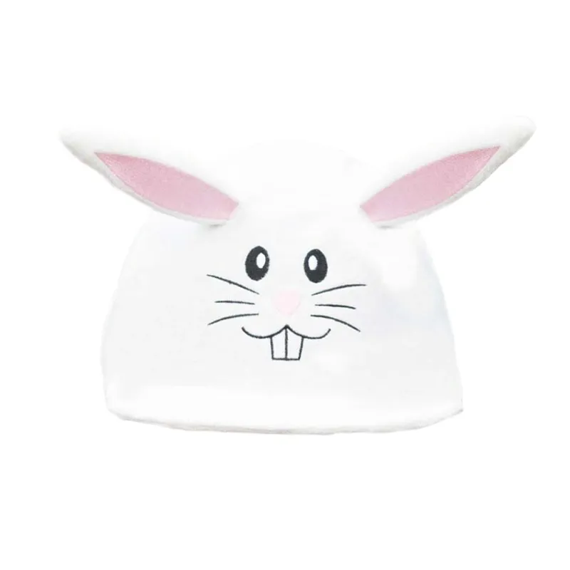 QHP Easter Bunny Novelty Hat Silk White