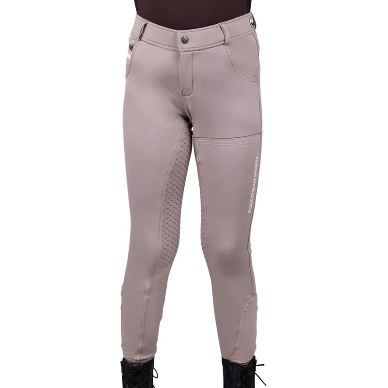 QHP Emma Softshell Full Grip Junior Competition Breeches - Beige