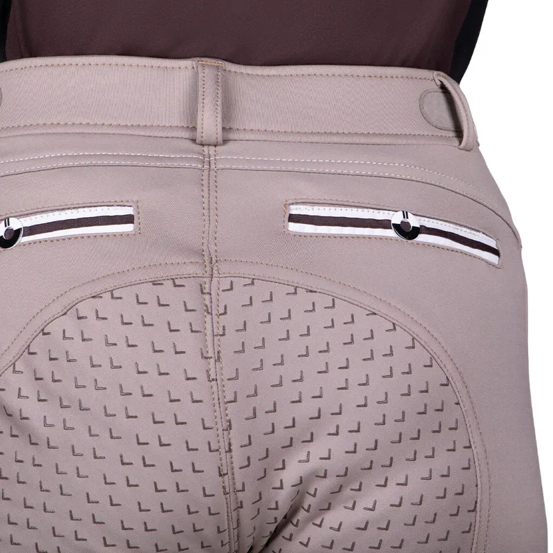 QHP Emma Softshell Full Grip Junior Competition Breeches - Beige-4