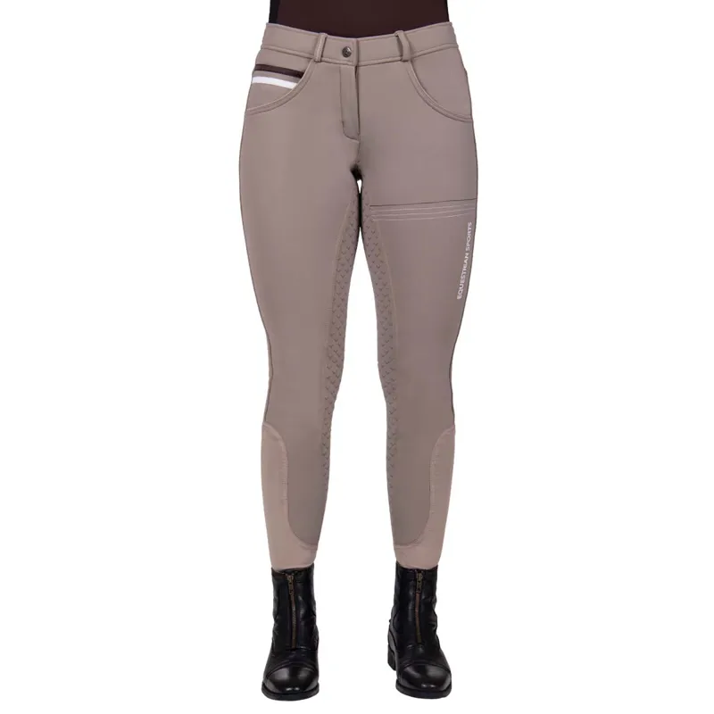 QHP Emma Softshell Full Grip Ladies Competition Breeches - Beige