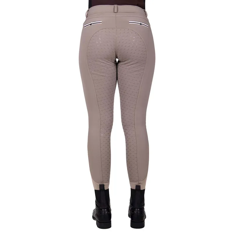 QHP Emma Softshell Full Grip Ladies Competition Breeches - Beige-1