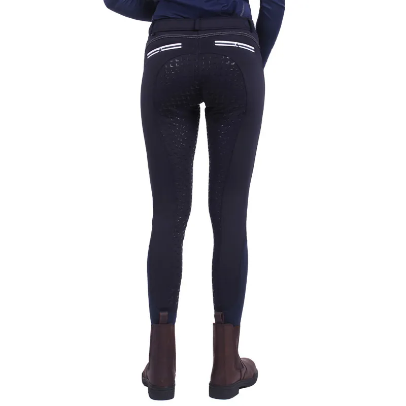 QHP Emma Softshell Full Grip Ladies Breeches - Navy-1