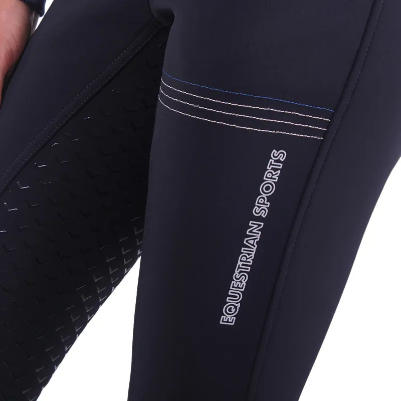 QHP Emma Softshell Full Grip Ladies Breeches - Navy-2