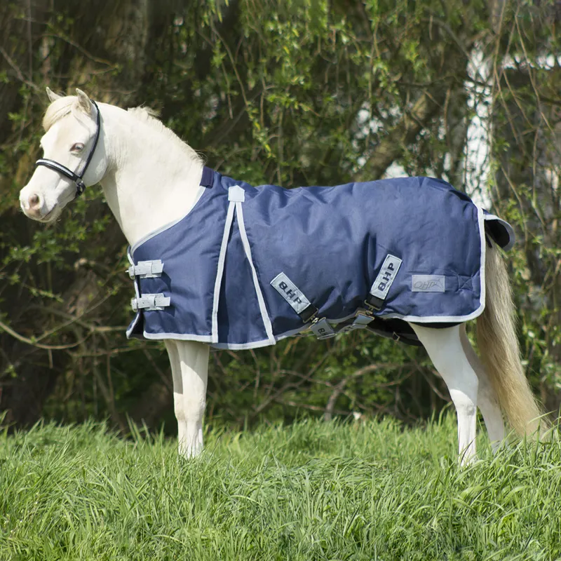 QHP Falabella Standard Neck 0g Pony Turnout Rug - Navy-1