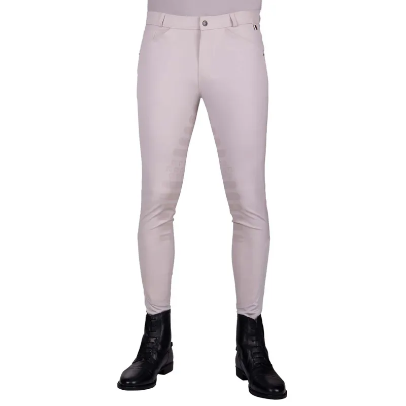 QHP Fillip Knee Grip Mens Competition Breeches - Beige