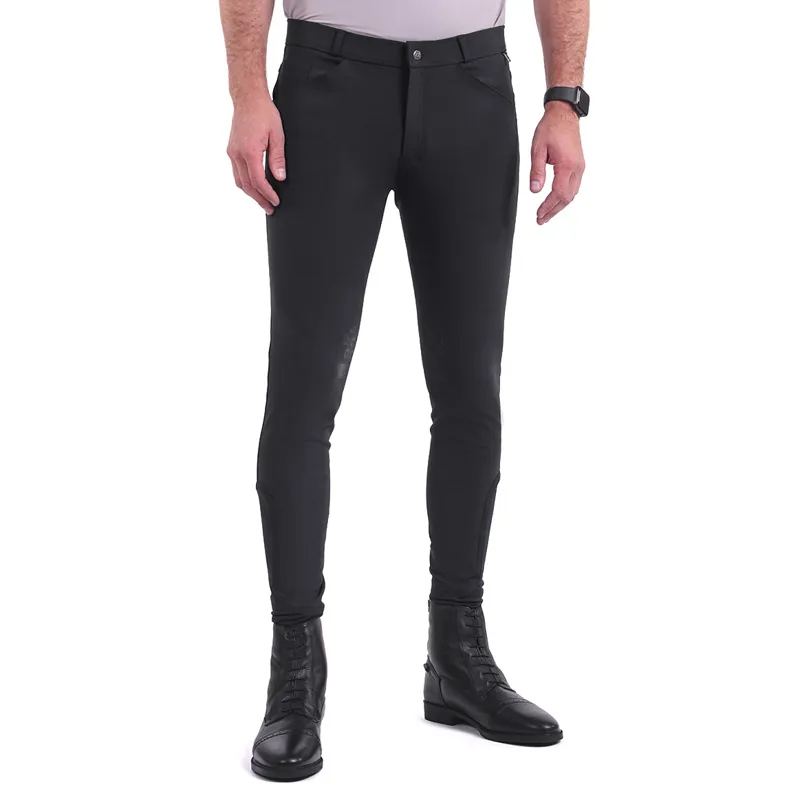 QHP Fillip Knee Grip Mens Breeches - Black