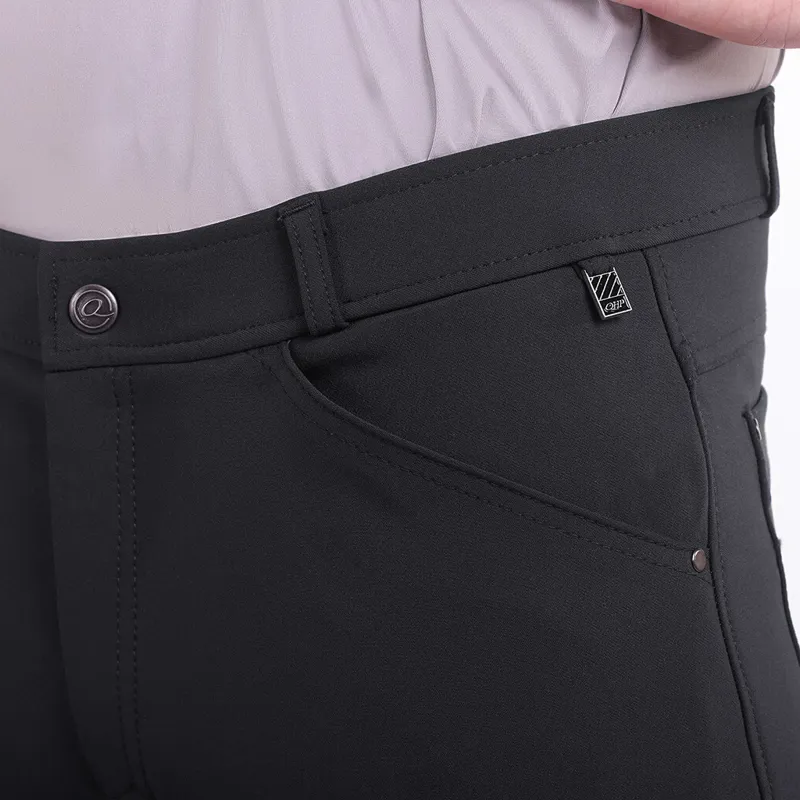 QHP Fillip Knee Grip Mens Breeches - Black-2