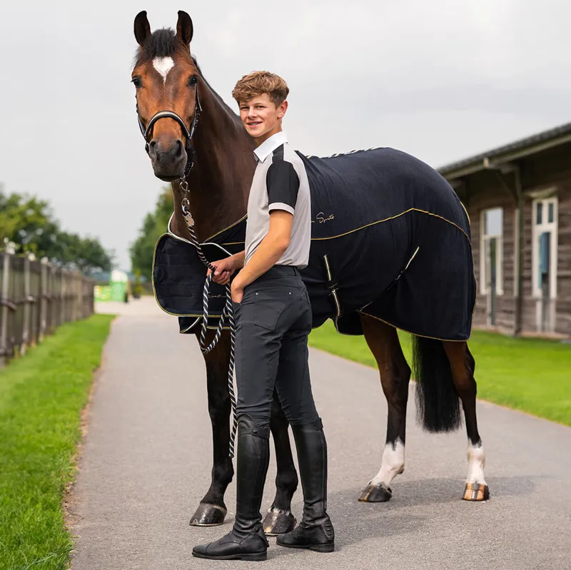 QHP Fillip Knee Grip Mens Breeches - Black-5
