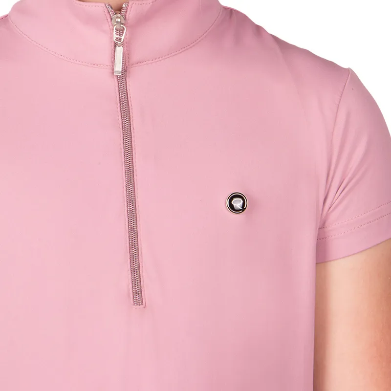 QHP Veerle Unicorn Junior Girls Short Sleeve Base Layer - Soft Pink-2