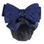 QHP Lace Hair Bow and Hairnet - Navy
