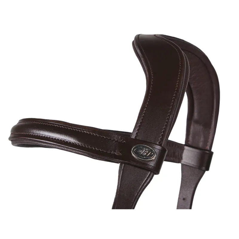 QHP Leather Anatomical Lunge Cavesson - Brown-1