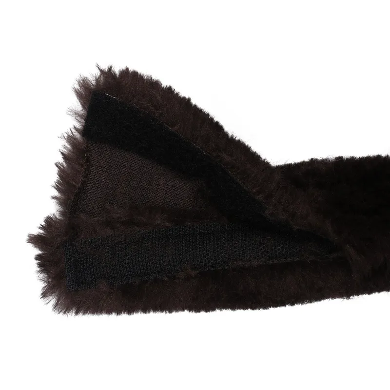 QHP Faux Fur Martingale Cover - Brown-1