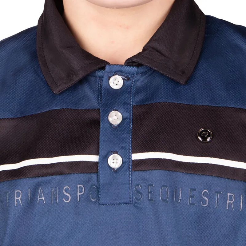 QHP Kai Junior Boys Sport Polo Shirt - Black/Blue-2