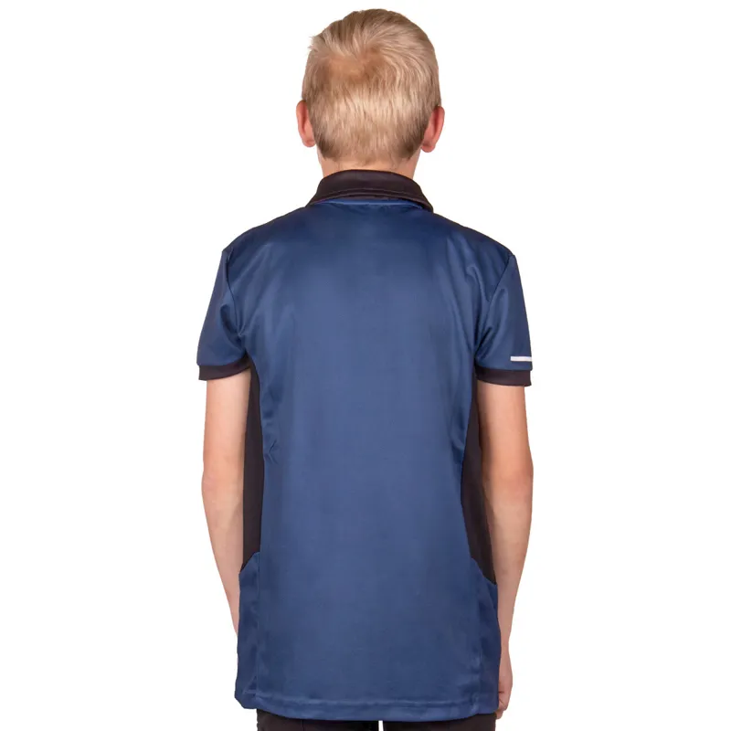 QHP Kai Junior Boys Sport Polo Shirt - Black/Blue-1