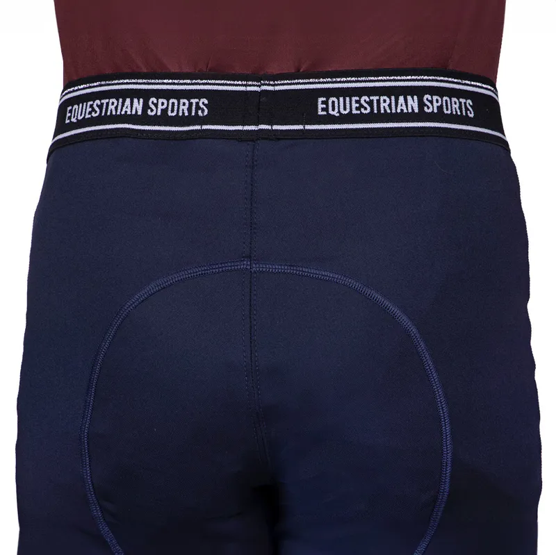 QHP Qiara Knee Grip Junior Riding Tights - Navy-3