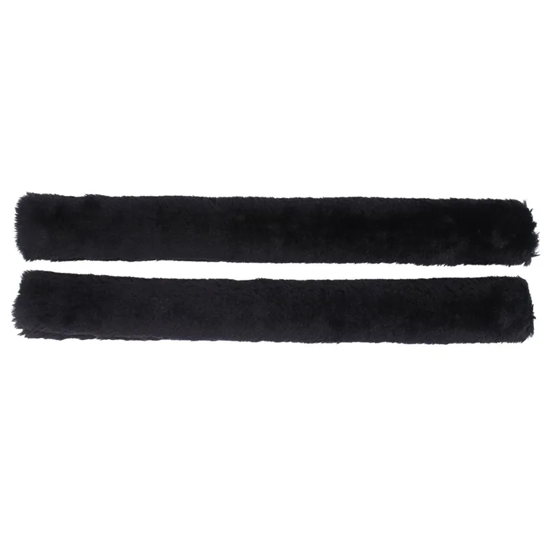 QHP Faux Fur Rein Covers - Black