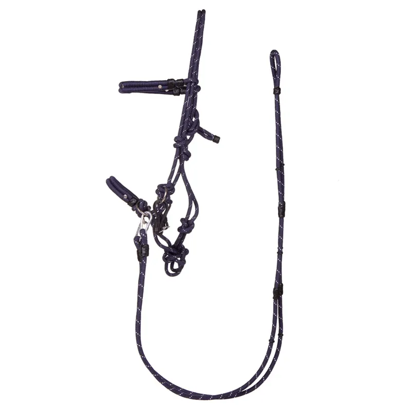 QHP Multi Rope Bridle/Halter with Reins - Navy