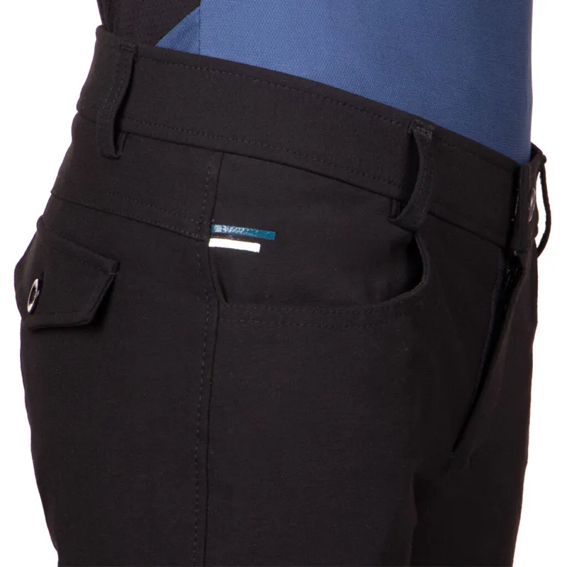 QHP Swen Knee Grip Junior Boys Breeches - Black-4