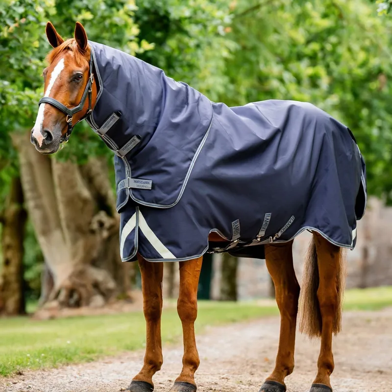 Rambo Duo Ripstop Plus 100g Turnout Bundle Rug - Navy/Thunderstorm Grey/Silver