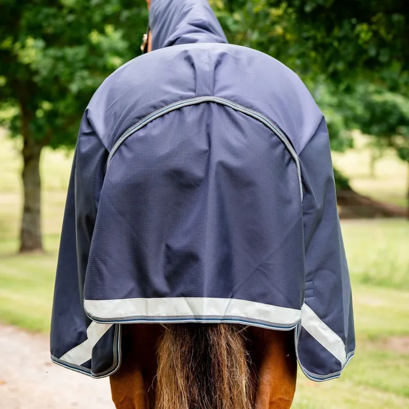 Rambo Duo Ripstop Plus 100g Turnout Bundle Rug - Navy/Thunderstorm Grey/Silver-4