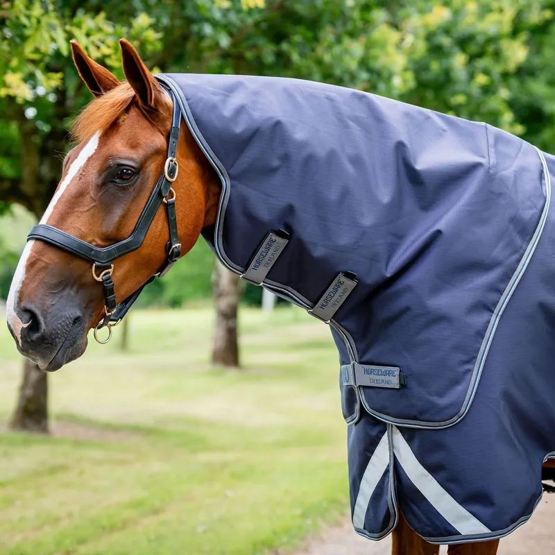 Rambo Duo Ripstop Plus 100g Turnout Bundle Rug - Navy/Thunderstorm Grey/Silver-3