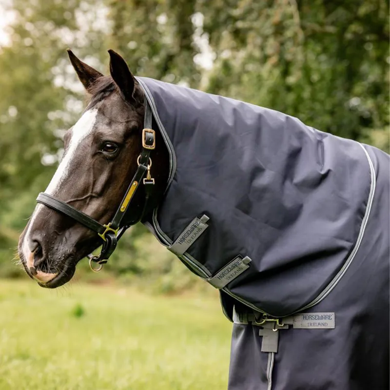 Rambo Optimo 0g Turnout Rug with 400g Liner - Navy/Thunderstorm Grey-2