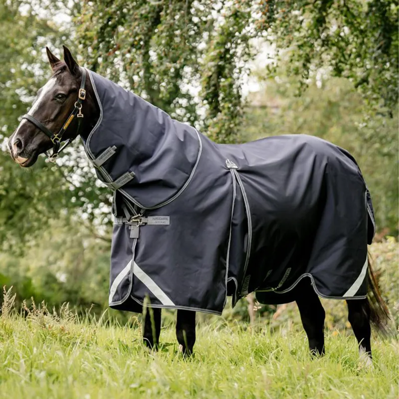 Rambo Optimo 0g Turnout Rug with 400g Liner - Navy/Thunderstorm Grey