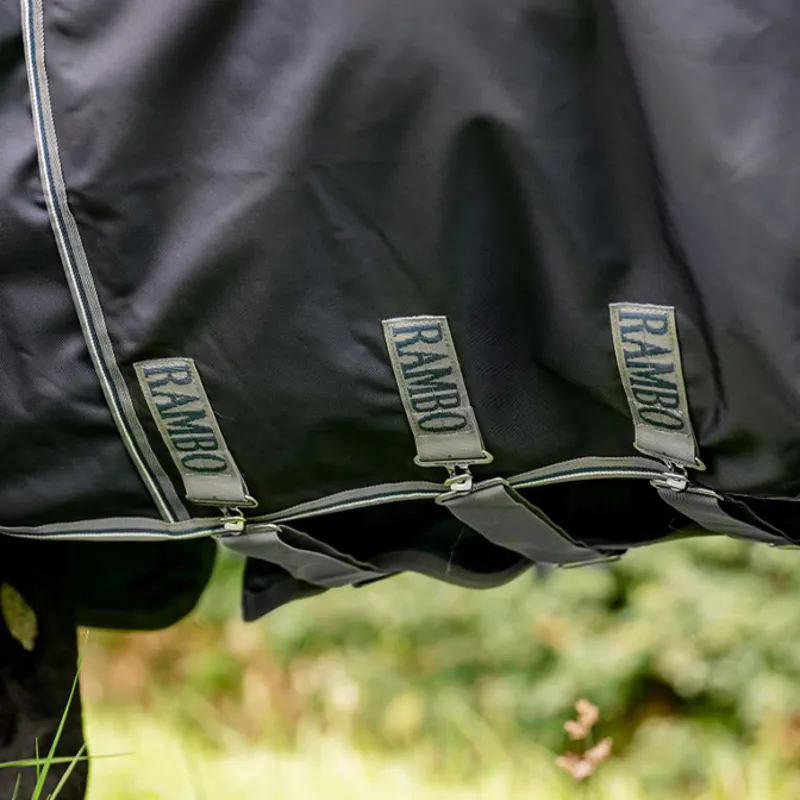 Rambo Optimo Plus 0g Turnout Rug - Navy/Thunderstorm Grey/Silver-7