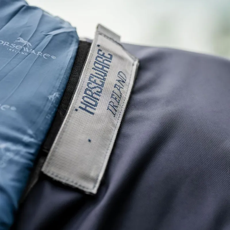 Rambo Optimo Plus 0g Turnout Rug - Navy/Thunderstorm Grey/Silver-3