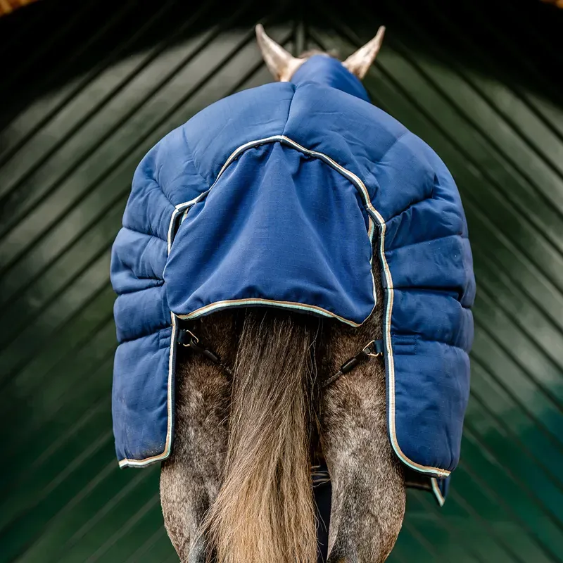 Rambo Optimo Plus 400g Heavy Stable Rug - Navy/Beige/Baby Blue/Navy-10