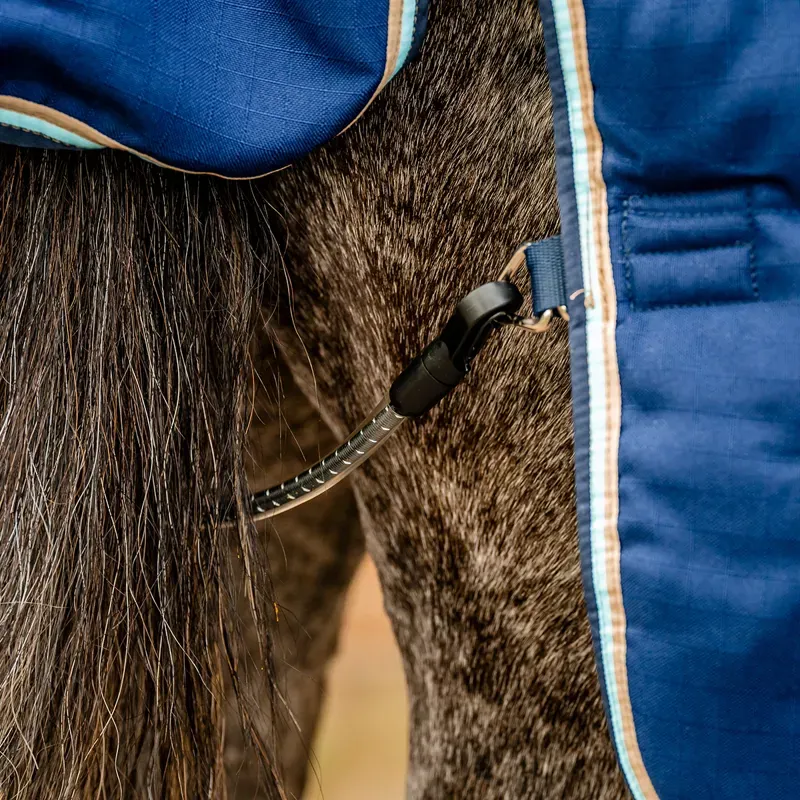 Rambo Optimo Plus 400g Heavy Stable Rug - Navy/Beige/Baby Blue/Navy-9