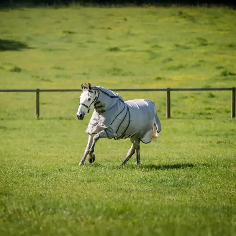 Rambo Optimo Protector Plus Fly Rug - Silver/Thunderstorm Grey-2